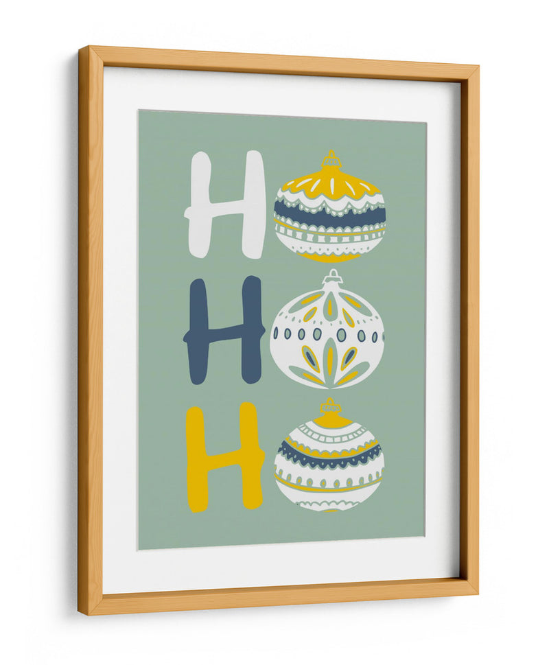 HoHoHo Alegre pequeña ilustración de Navidad menta - Annick | Cuadro decorativo de Canvas Lab