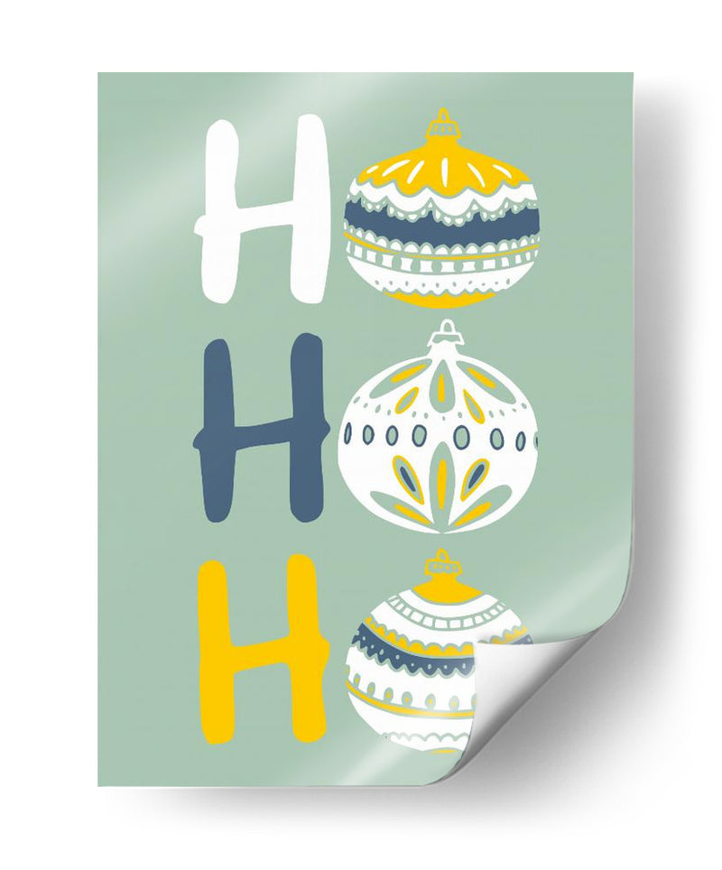HoHoHo Alegre pequeña ilustración de Navidad menta - Annick | Cuadro decorativo de Canvas Lab
