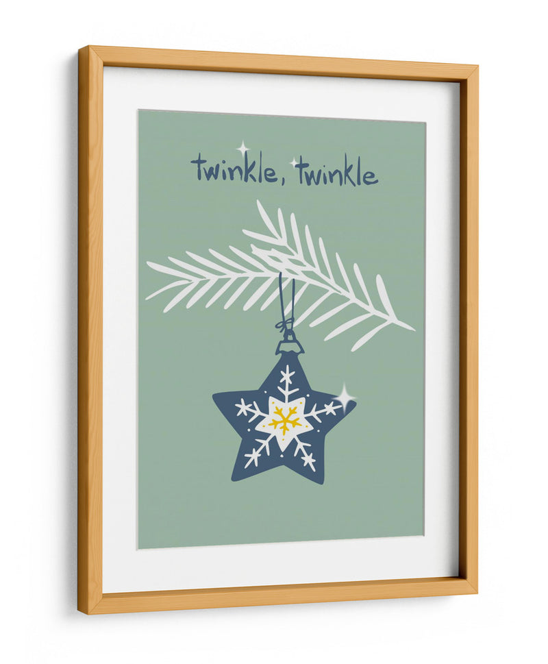 Alegre estrella de Navidad brillante menta - Annick | Cuadro decorativo de Canvas Lab
