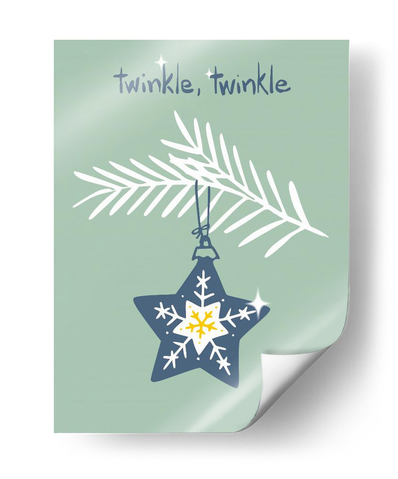 Alegre estrella de Navidad brillante menta - Annick | Cuadro decorativo de Canvas Lab