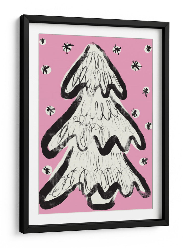 Árbol de Navidad y nieve rosa - Treechild | Cuadro decorativo de Canvas Lab
