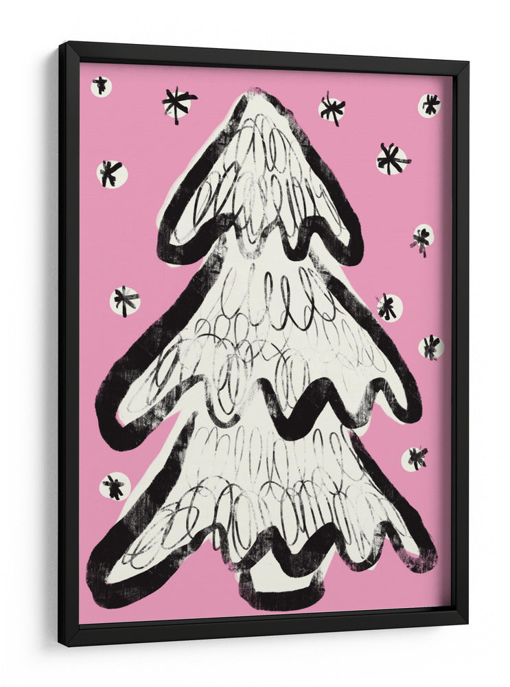 Árbol de Navidad y nieve rosa - Treechild | Cuadro decorativo de Canvas Lab