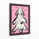 Árbol de Navidad y nieve rosa - Treechild | Cuadro decorativo de Canvas Lab