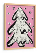 Árbol de Navidad y nieve rosa - Treechild | Cuadro decorativo de Canvas Lab
