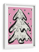 Árbol de Navidad y nieve rosa - Treechild | Cuadro decorativo de Canvas Lab