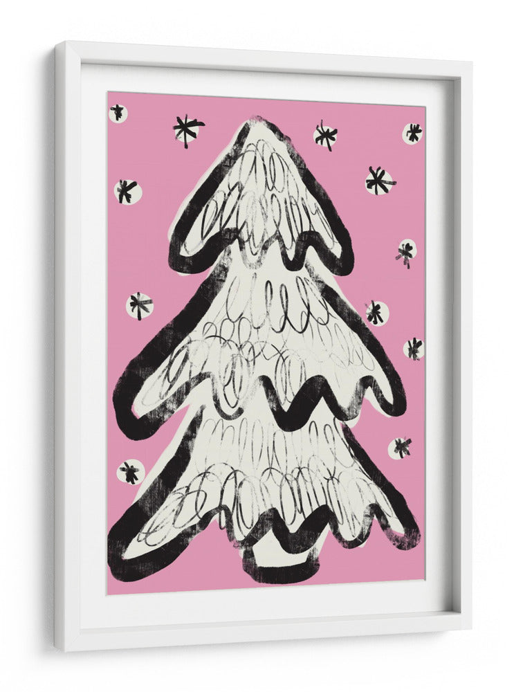 Árbol de Navidad y nieve rosa - Treechild | Cuadro decorativo de Canvas Lab