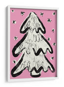Árbol de Navidad y nieve rosa - Treechild | Cuadro decorativo de Canvas Lab