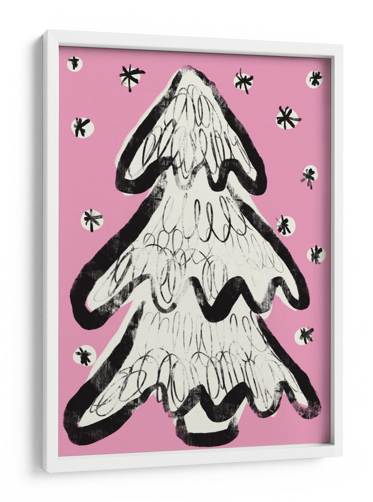 Árbol de Navidad y nieve rosa - Treechild | Cuadro decorativo de Canvas Lab