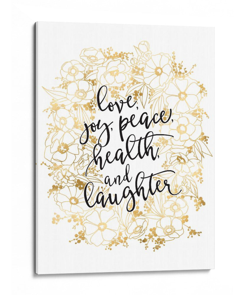Deseos navideños con flores doradas - Rosana Laiz Blursbyai | Cuadro decorativo de Canvas Lab