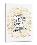 Deseos navideños con flores doradas - Rosana Laiz Blursbyai | Cuadro decorativo de Canvas Lab