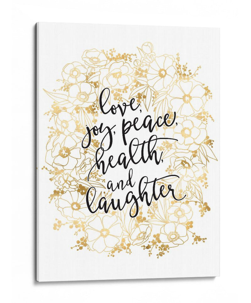 Deseos navideños con flores doradas - Rosana Laiz Blursbyai | Cuadro decorativo de Canvas Lab