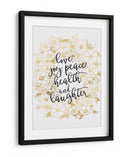 Deseos navideños con flores doradas - Rosana Laiz Blursbyai | Cuadro decorativo de Canvas Lab