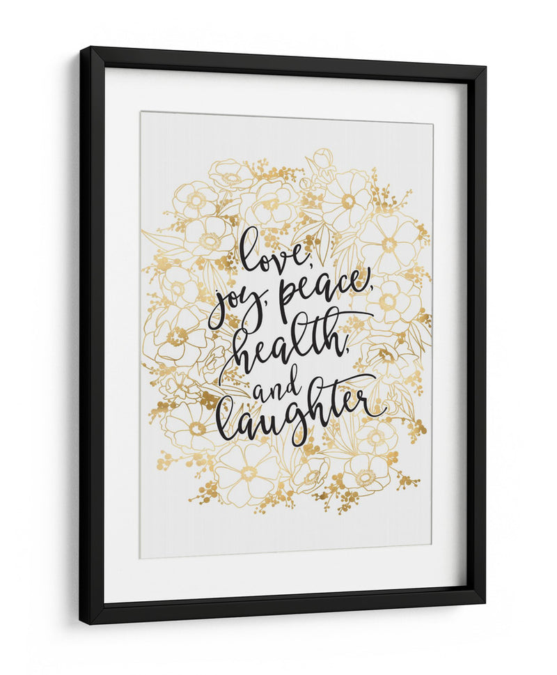 Deseos navideños con flores doradas - Rosana Laiz Blursbyai | Cuadro decorativo de Canvas Lab