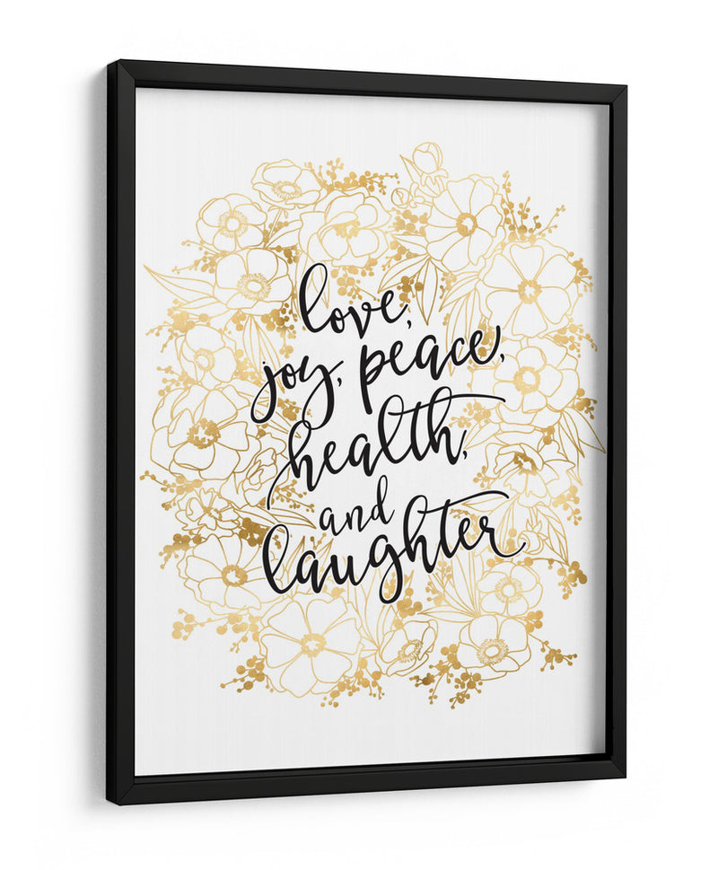 Deseos navideños con flores doradas - Rosana Laiz Blursbyai | Cuadro decorativo de Canvas Lab