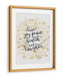 Deseos navideños con flores doradas - Rosana Laiz Blursbyai | Cuadro decorativo de Canvas Lab