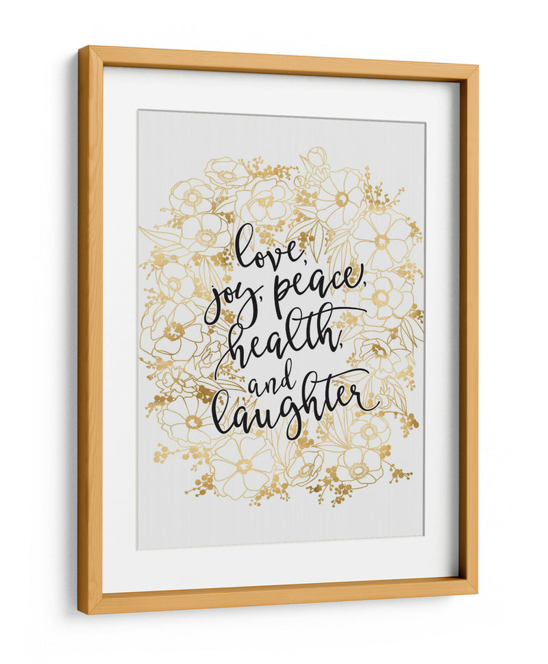 Deseos navideños con flores doradas - Rosana Laiz Blursbyai | Cuadro decorativo de Canvas Lab