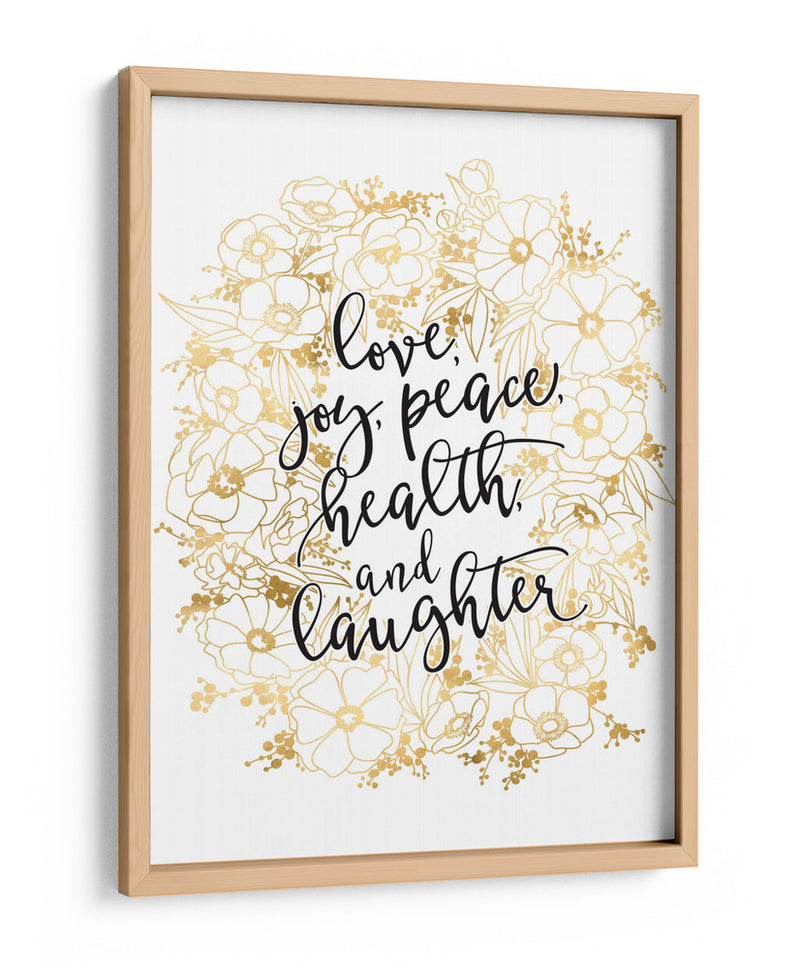 Deseos navideños con flores doradas - Rosana Laiz Blursbyai | Cuadro decorativo de Canvas Lab