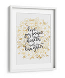 Deseos navideños con flores doradas - Rosana Laiz Blursbyai | Cuadro decorativo de Canvas Lab