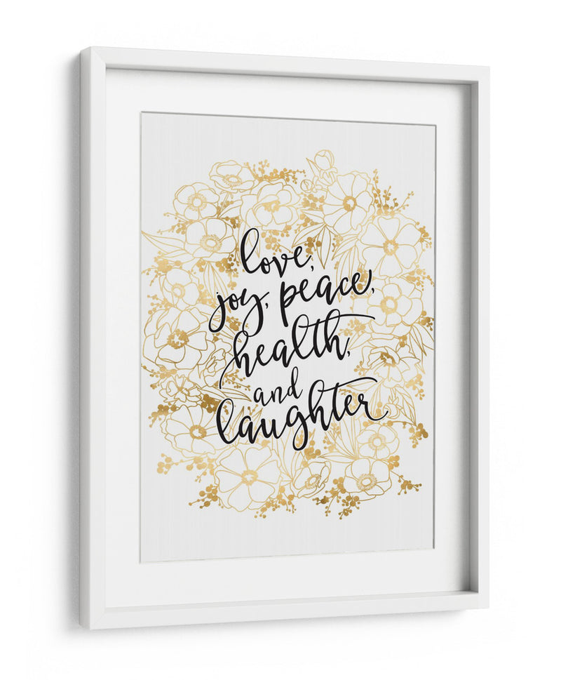 Deseos navideños con flores doradas - Rosana Laiz Blursbyai | Cuadro decorativo de Canvas Lab