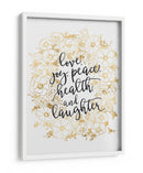 Deseos navideños con flores doradas - Rosana Laiz Blursbyai | Cuadro decorativo de Canvas Lab