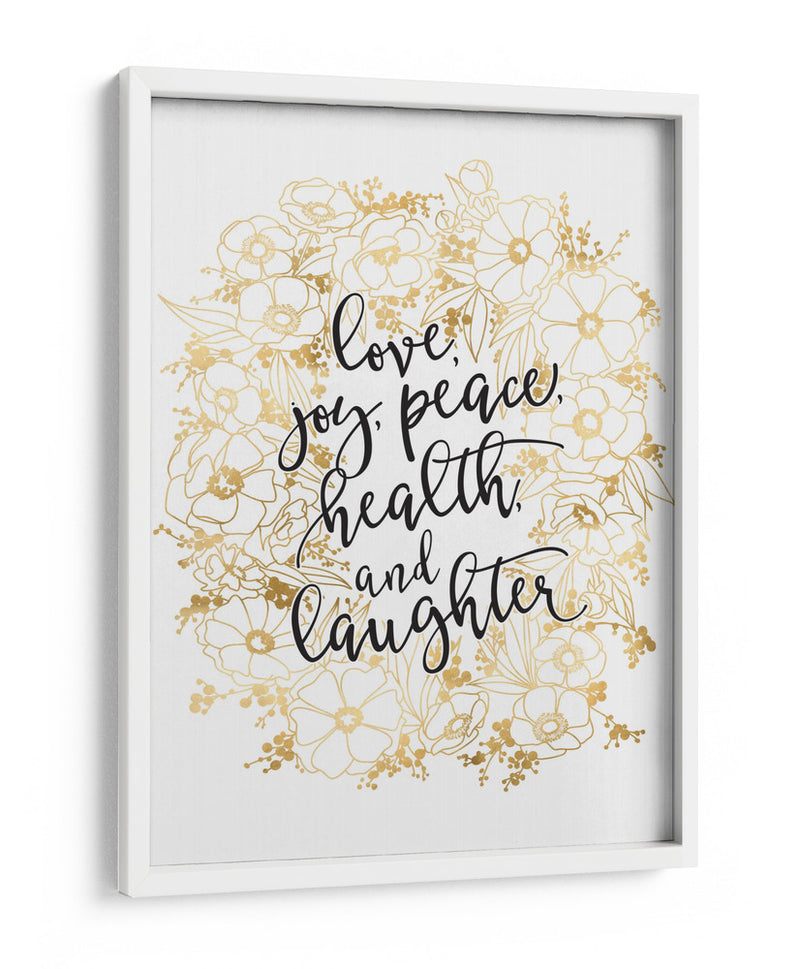 Deseos navideños con flores doradas - Rosana Laiz Blursbyai | Cuadro decorativo de Canvas Lab