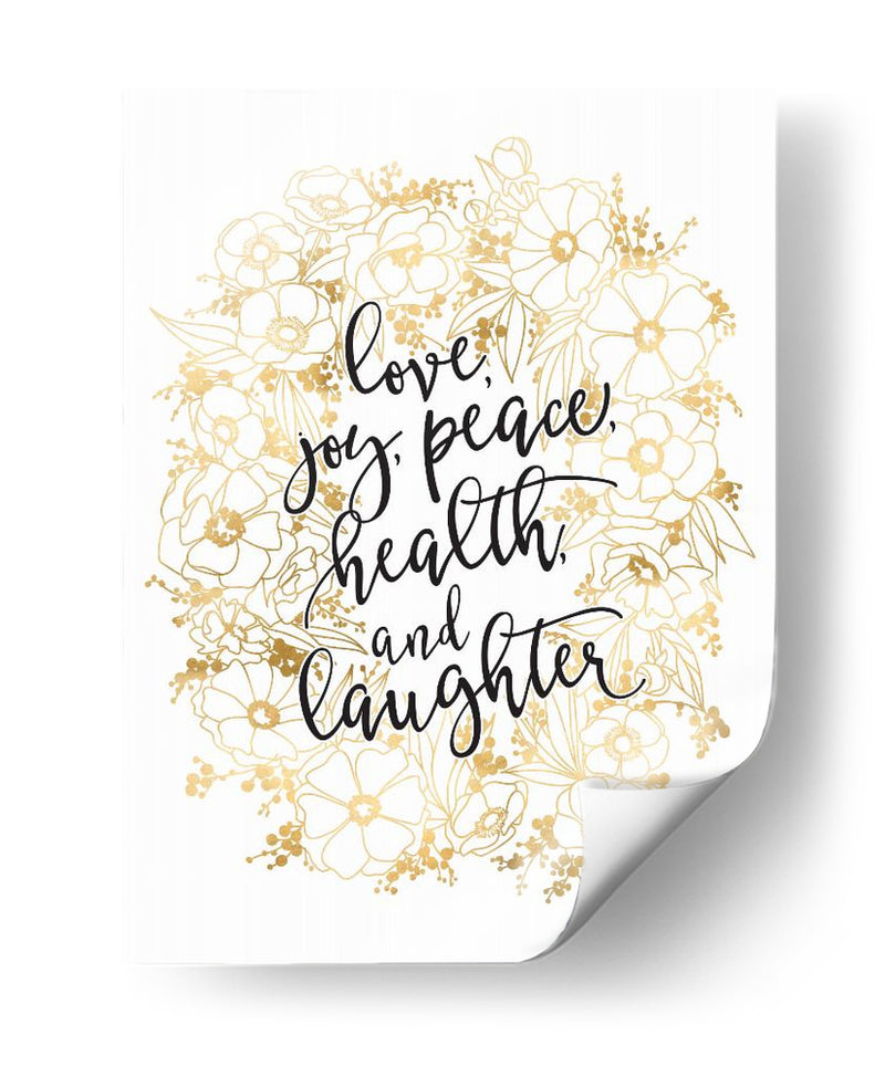 Deseos navideños con flores doradas - Rosana Laiz Blursbyai | Cuadro decorativo de Canvas Lab