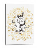 Y a todos, una buena noche con flores doradas - Rosana Laiz Blursbyai | Cuadro decorativo de Canvas Lab