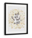 Y a todos, una buena noche con flores doradas - Rosana Laiz Blursbyai | Cuadro decorativo de Canvas Lab