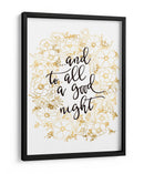 Y a todos, una buena noche con flores doradas - Rosana Laiz Blursbyai | Cuadro decorativo de Canvas Lab