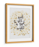 Y a todos, una buena noche con flores doradas - Rosana Laiz Blursbyai | Cuadro decorativo de Canvas Lab