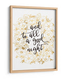 Y a todos, una buena noche con flores doradas - Rosana Laiz Blursbyai | Cuadro decorativo de Canvas Lab