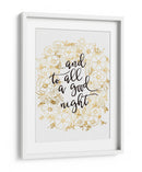 Y a todos, una buena noche con flores doradas - Rosana Laiz Blursbyai | Cuadro decorativo de Canvas Lab