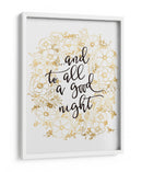 Y a todos, una buena noche con flores doradas - Rosana Laiz Blursbyai | Cuadro decorativo de Canvas Lab