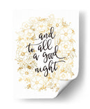 Y a todos, una buena noche con flores doradas - Rosana Laiz Blursbyai | Cuadro decorativo de Canvas Lab