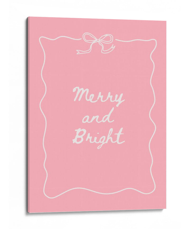 Alegre y Brillante - Blanco sobre Rosa - Jolly and Dash | Cuadro decorativo de Canvas Lab