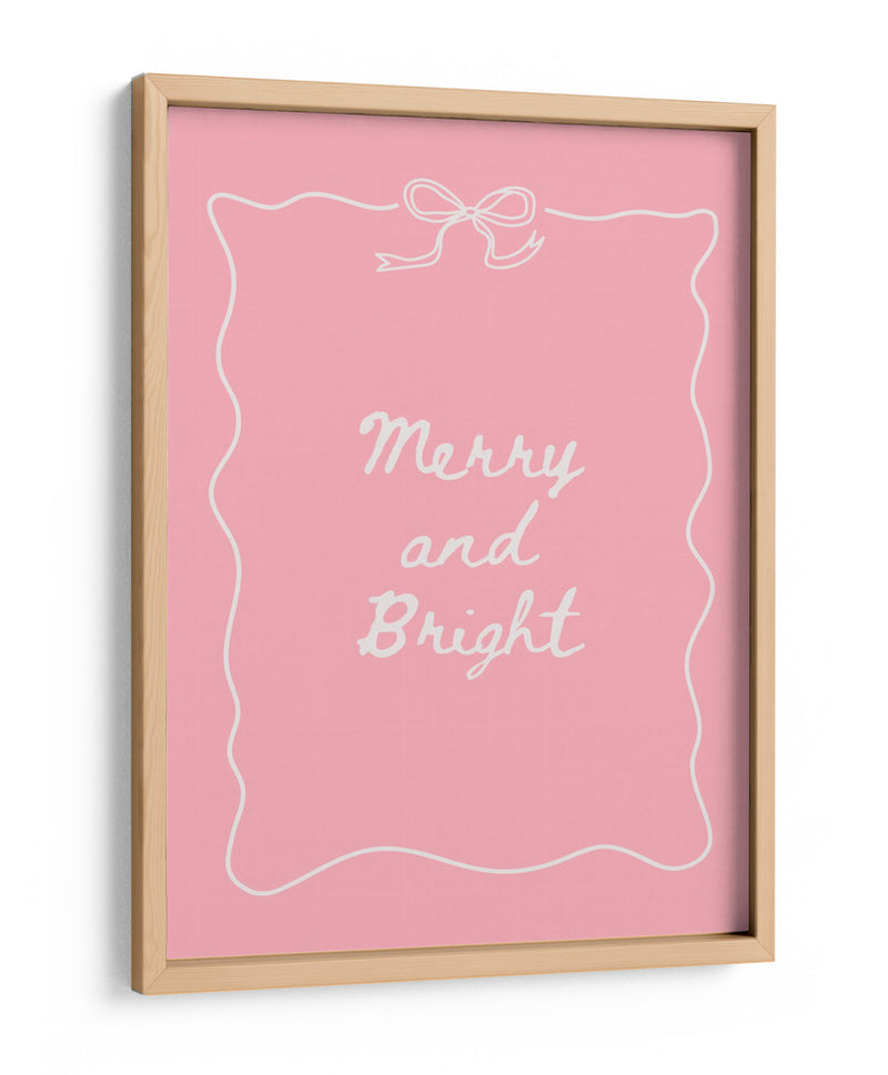 Alegre y Brillante - Blanco sobre Rosa - Jolly and Dash | Cuadro decorativo de Canvas Lab