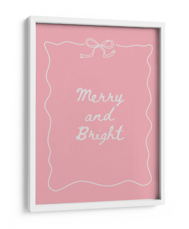Alegre y Brillante - Blanco sobre Rosa - Jolly and Dash | Cuadro decorativo de Canvas Lab