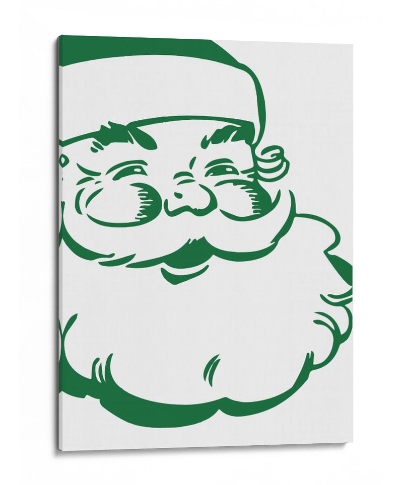 Retro Santa - Verde - Jolly and Dash | Cuadro decorativo de Canvas Lab