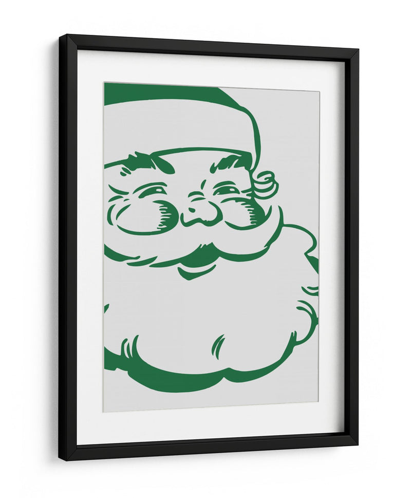Retro Santa - Verde - Jolly and Dash | Cuadro decorativo de Canvas Lab