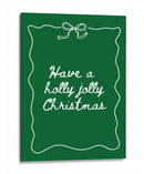 Holly Jolly - Borde de Lazo - Blanco sobre Verde - Jolly and Dash | Cuadro decorativo de Canvas Lab