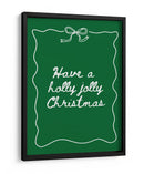 Holly Jolly - Borde de Lazo - Blanco sobre Verde - Jolly and Dash | Cuadro decorativo de Canvas Lab