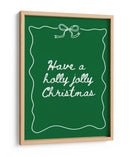Holly Jolly - Borde de Lazo - Blanco sobre Verde - Jolly and Dash | Cuadro decorativo de Canvas Lab