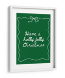 Holly Jolly - Borde de Lazo - Blanco sobre Verde - Jolly and Dash | Cuadro decorativo de Canvas Lab