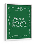 Holly Jolly - Borde de Lazo - Blanco sobre Verde - Jolly and Dash | Cuadro decorativo de Canvas Lab