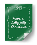 Holly Jolly - Borde de Lazo - Blanco sobre Verde - Jolly and Dash | Cuadro decorativo de Canvas Lab