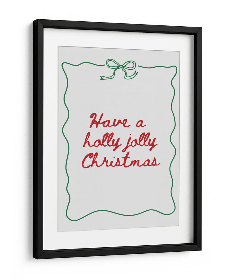 Holly Jolly - Borde de Lazo - Rojo con Verde - Jolly and Dash | Cuadro decorativo de Canvas Lab