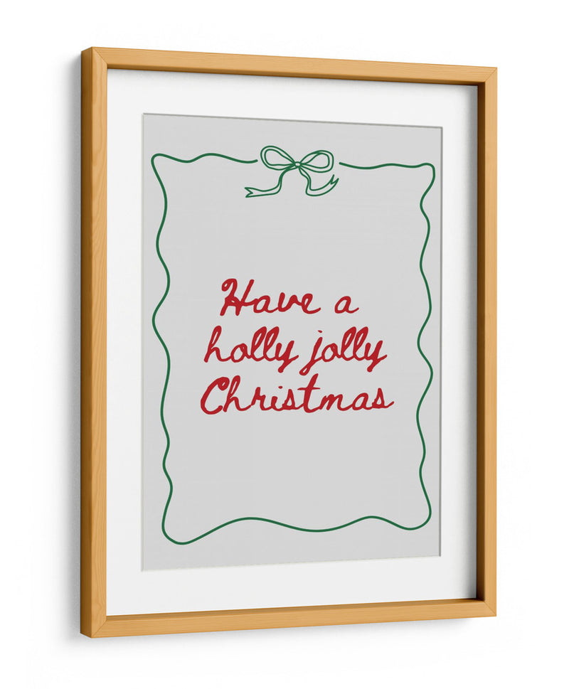 Holly Jolly - Borde de Lazo - Rojo con Verde - Jolly and Dash | Cuadro decorativo de Canvas Lab