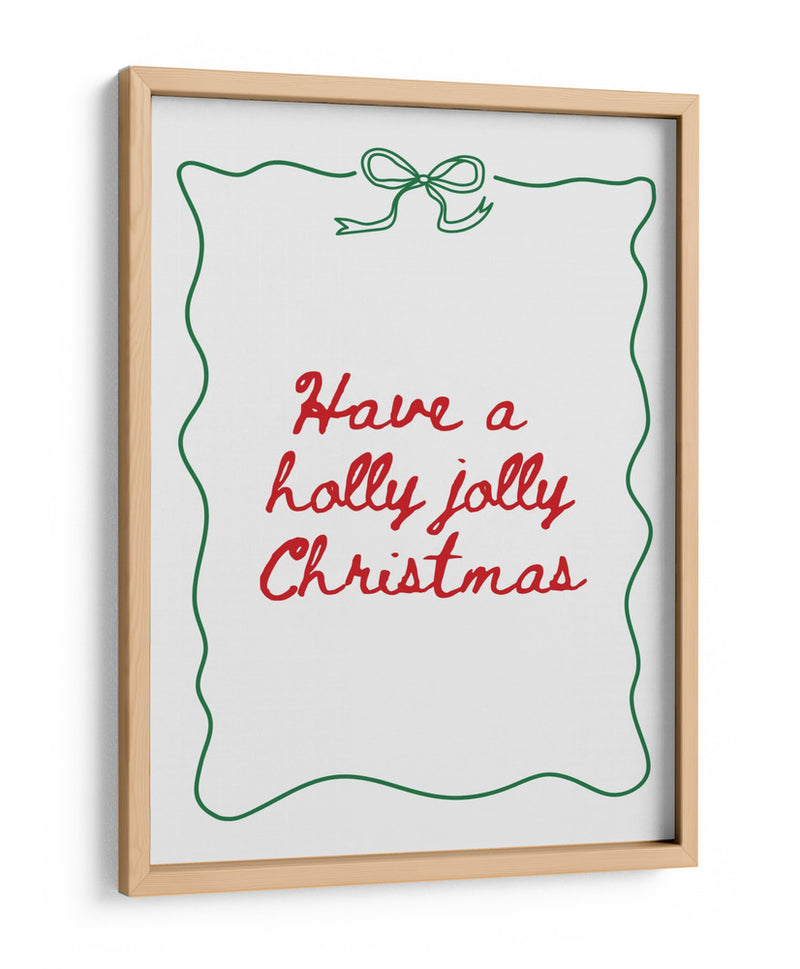 Holly Jolly - Borde de Lazo - Rojo con Verde - Jolly and Dash | Cuadro decorativo de Canvas Lab