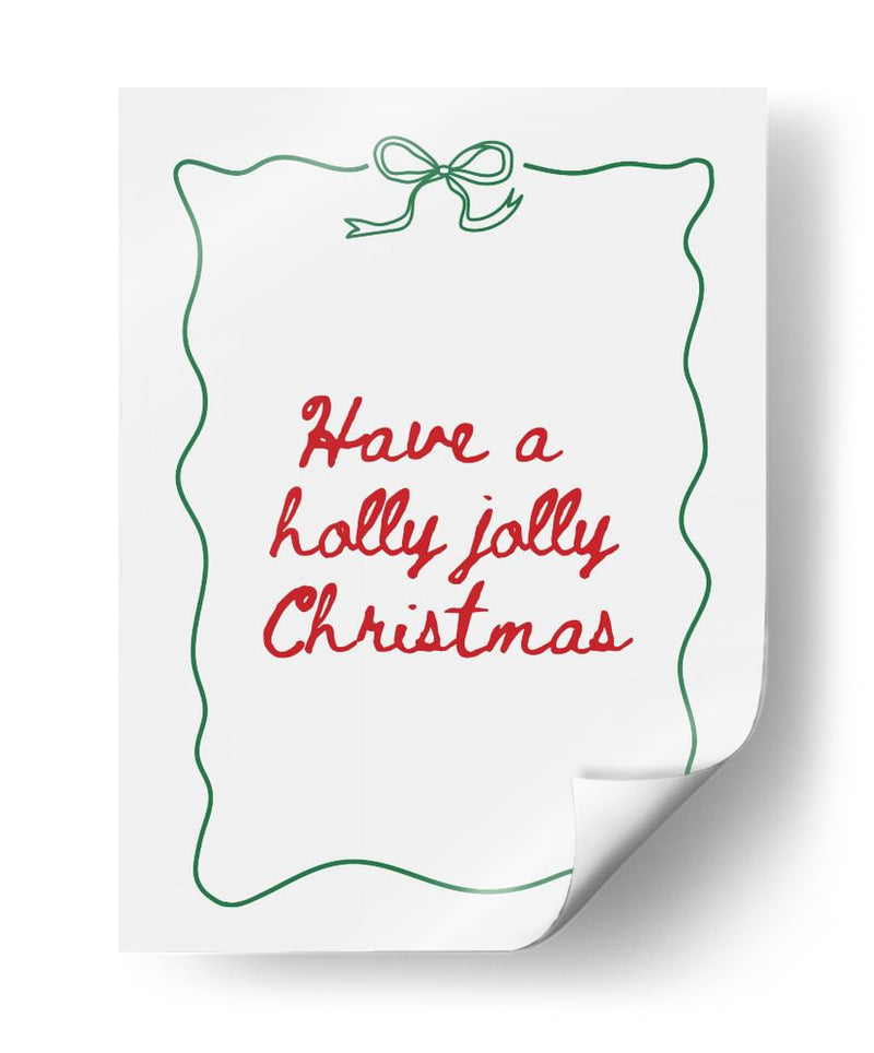 Holly Jolly - Borde de Lazo - Rojo con Verde - Jolly and Dash | Cuadro decorativo de Canvas Lab