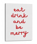 Come, Bebe y Sé Feliz - Rojo - Jolly and Dash | Cuadro decorativo de Canvas Lab